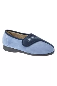 Image of Gemma Touch Fastening Embroidered Slippers