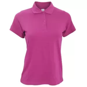 image of B&C Safran Pure Ladies Short Sleeve Polo Shirt (XS) (Fuchsia)