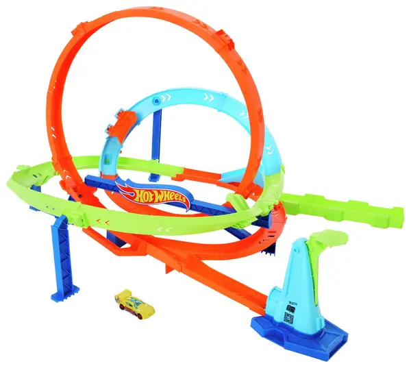 image of Hot Wheels Action Loop Cyclone Challenge Racing Track Set