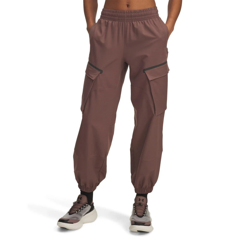 Image of Under Armour Womens Unstoppable Closed Hem Jersey Joggers Sierra Taupe female 14 (L)