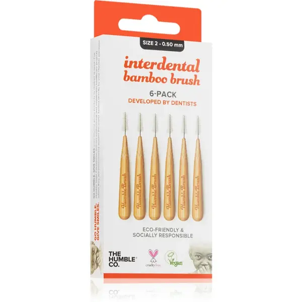 image of The Humble Co Bamboo 0.50mm Red Interdental Brush 6Pcs