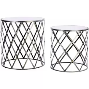 image of Avantis Diamond Design Tables - Set of 2 - Premier Housewares