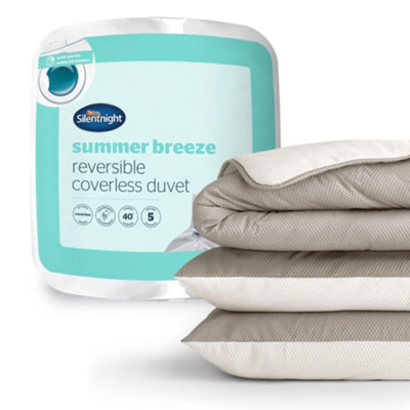 Image of Silentnight Summer Breeze Seersucker 2.5 Tog Coverless Duvet and Pillowcase Set cream Baby SINGLE (135X200cm);DOUBLE (200X200cm);KING (225X220cm)