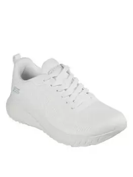 Image of Skechers Bobs Squad Chaos Trainers, White, Size 6, Women