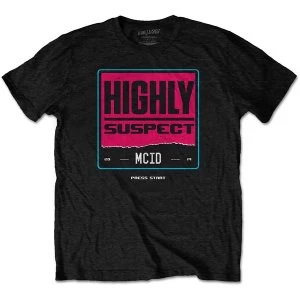 Image of Highly Suspect - Press Start Unisex Large T-Shirt - Black
