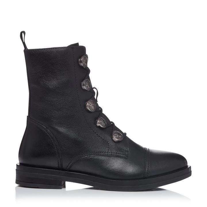 image of Bertie Black Leather 'Poster' Ankle Boots - 3