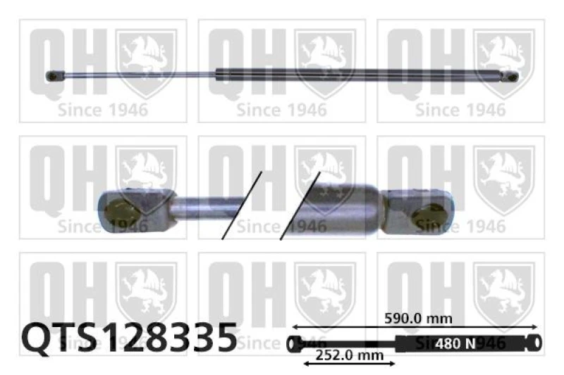 Image of QUINTON HAZELL Tailgate strut QUINTON HAZELL QTS128335