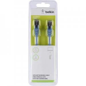 Image of Belkin RJ45 Network cable, patch cable CAT 5e S/FTP 5m Blue incl. detent
