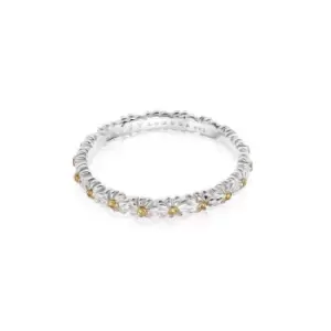Image of Rings 925 Sterling Silver and 18ct Gold Plate Iota Daisy Ring