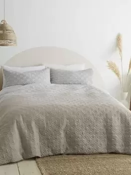 Image of Catherine Lansfield Ombre Geo Duvet Set In Natural - Sb