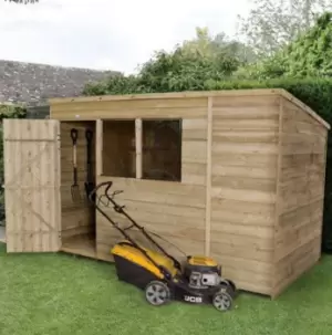 Image of Forest Garden 10X6 Pent Pressure Treated Overlap Wooden Shed With Floor