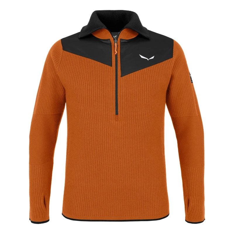 Image of Salewa Mens Sella 1/4 Zip Fleece Fabric Autumnal male Small
