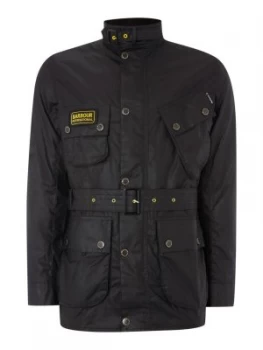 image of Mens Barbour Slim International Wax Jacket Black