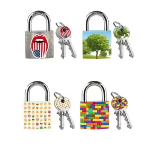 Image of Master Lock Indoor Keyed Patterned Padlock - Pack Of 4