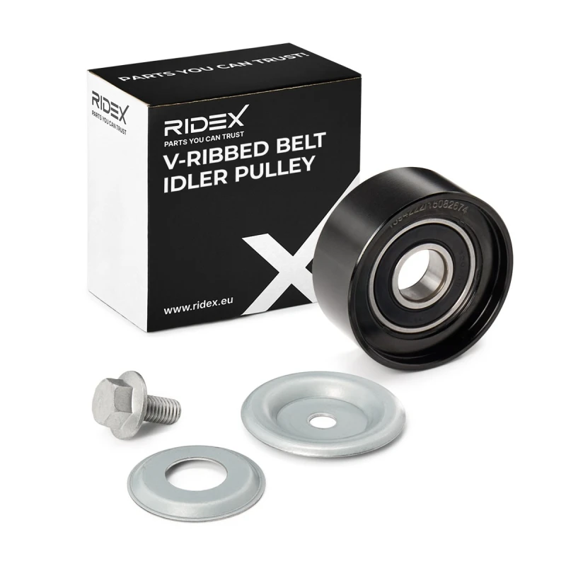 Image of Deflection / guide pulley, V-ribbed belt RIDEX 312D0103