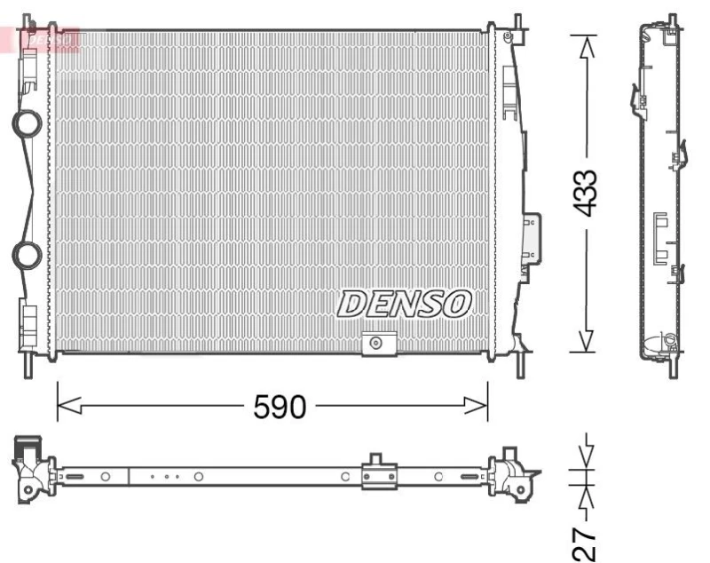 Image of KOYORAD PL022923 Engine radiator Aluminium, Brazed cooling fins, without frame, without gasket/seal Radiator,engine cooling (470)