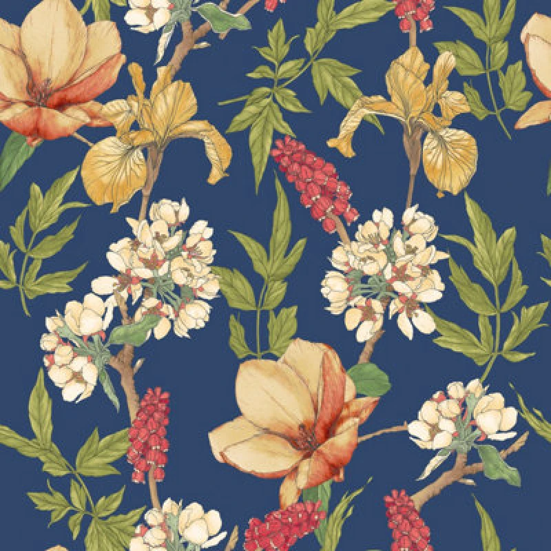 Image of Hoopla Walls Orchid Bloom Ginger & Ink Smooth Matt Wallpaper