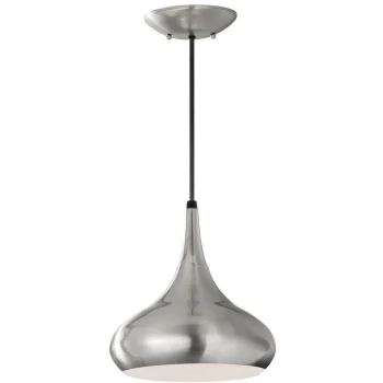 Image of Elstead - Beso - 1 Light Dome Ceiling Pendant Brushed Steel, E27