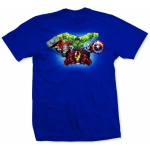 Image of Avengers Avengers character Fly Blue Mens T-Shirt XX-Large