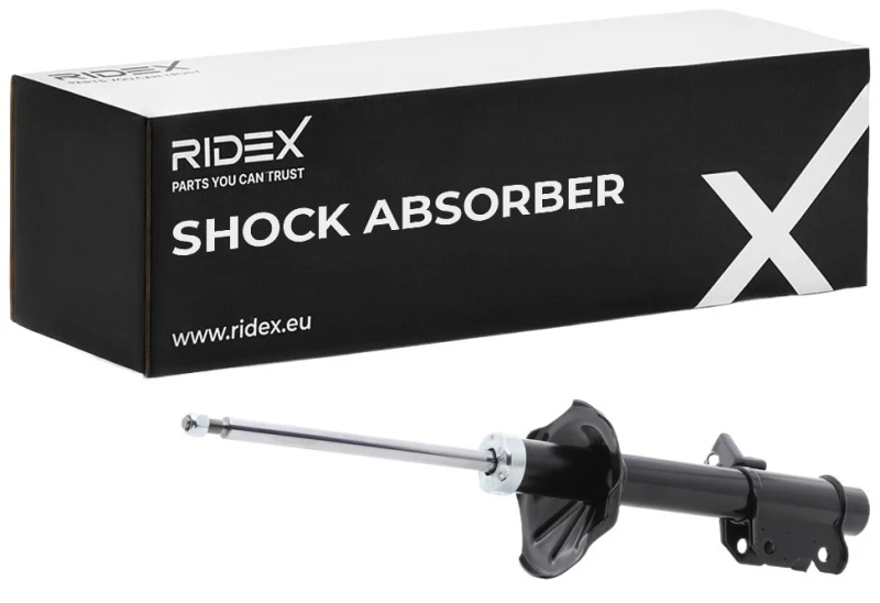 Image of RIDEX 854S1313 Shock absorber Rear Axle Left, Gas Pressure, Twin-Tube, Suspension Strut, Top pin Shock Absorber (854)