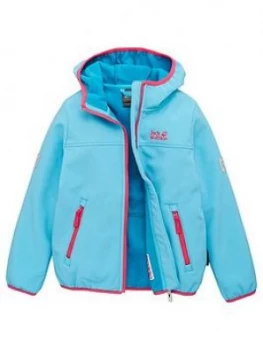 image of Jack Wolfskin Girls Fourwinds Jacket - Blue/Pink