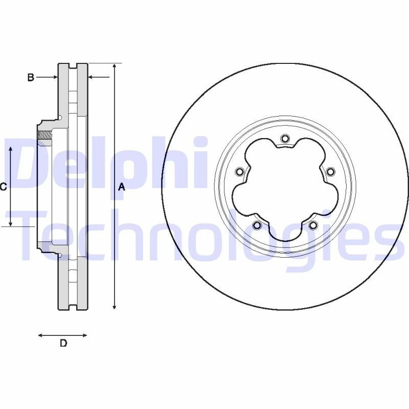Image of DELPHI Brake disc DELPHI BG9150