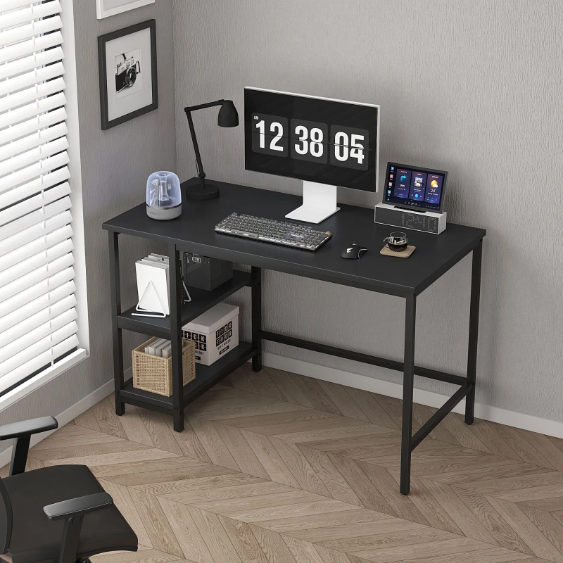 Image of MCC Direct Computer Desk with 2 adjustable shelves 100cm Chicago in Black Unisex