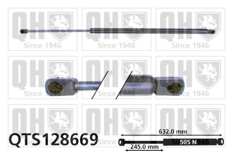 Image of QUINTON HAZELL Tailgate strut QUINTON HAZELL QTS128669