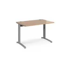 Image of Office Desk Wheelchair Friendly Rectangular Desk 1200mm Beech Tops With Silver Frames TR10