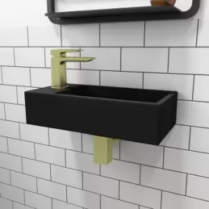 image of Cloakroom Black Wall Hung Basin Left Hand 405mm - Detroit