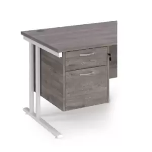 image of Maestro 25 2 drawer fixed pedestal - grey oak