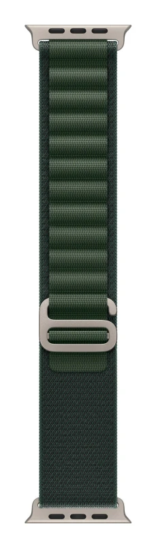 Image of Apple 49mm Dark Green Alpine Loop - Medium - Natural Titanium Finish MXMV3ZM/A