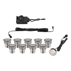Image of Zink AUBIN Stainless Steel 10 x LED Deck Light Kit Warm White