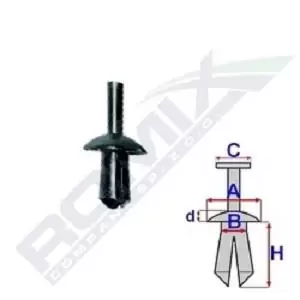 Image of ROMIX Clip C10023 RENAULT,TRAFIC II Kasten (FL),TRAFIC II Bus (JL),KOLEOS (HY_),TRAFIC II Pritsche/Fahrgestell (EL),Sandero / Stepway I (BS_)