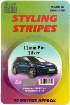 image of Single Stripe - Silver - 12mm - 10m Length- CASTLE PROMOTIONS- CPS12S