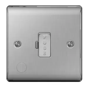 Image of BG Nexus Metal Brushed Steel Fused Spur with Cable Outlet 13A - NBS55