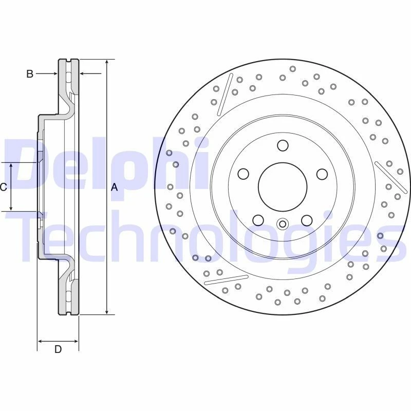 Image of DELPHI Brake disc DELPHI BG9223C