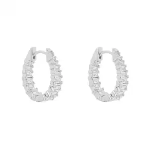 image of Statement Baguette Zirconia Hoop Earrings E6191