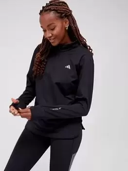 Image of adidas Tech-Fit Warm Quarter Zip Top - Black, Size XL, Women