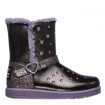 image of Skechers Glizy Sparkle Junior Girls Boots - Grey