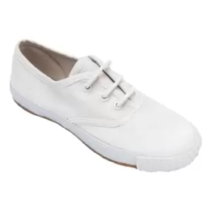 Image of Mirak 204/ASG14 Unisex Childrens Lace-Up Plimsolls / Boys/Girls Gym Trainers (1 UK) (White)