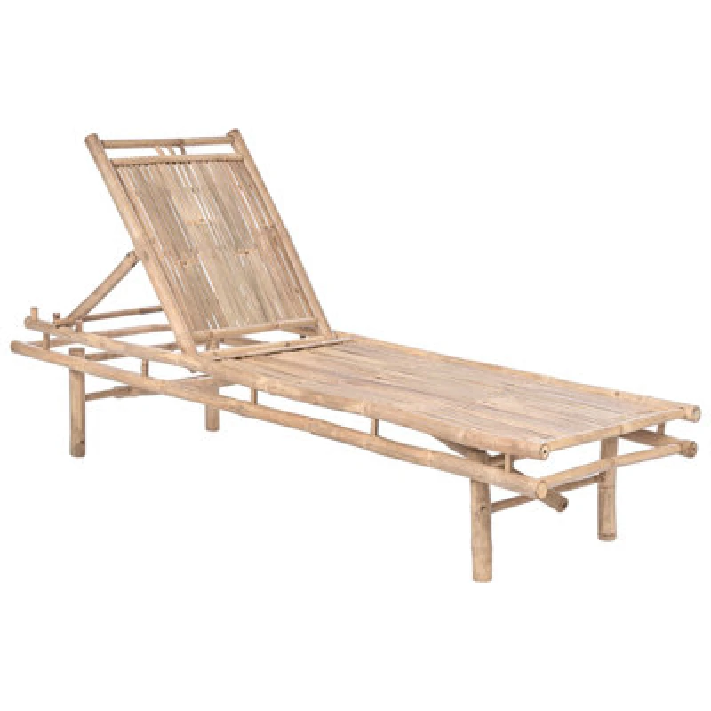 Image of Beliani Sun Lounger Sulmona Bamboo Light Brown