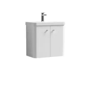 image of Nuie Core 600 Wall Hung 2-door Unit & Basin - Gloss White