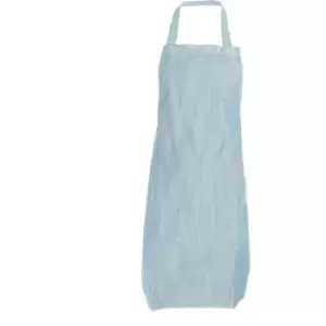 Image of Dennys Adults Unisex Denim Bib Apron (One Size) (Light Blue) - Light Blue