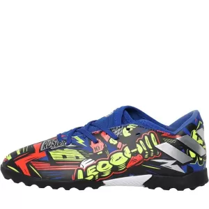 Image of Adidas Junior Messi 19.3 Astro Turf Football Boot, Blue, Size 12