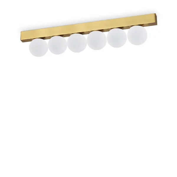 Image of Ping Pong 6 Light Globe Ceiling Light Brass 1500Lm 3000K