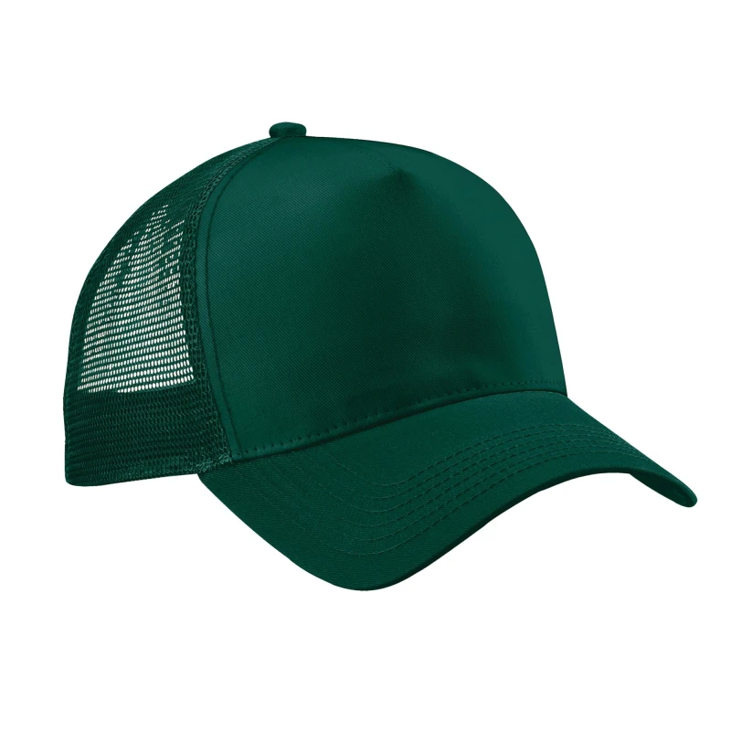 Image of Beechfield Beechfield Men Snapback Trucker Cap in Bottle Green Bottle Green One Size Male 5063377408096