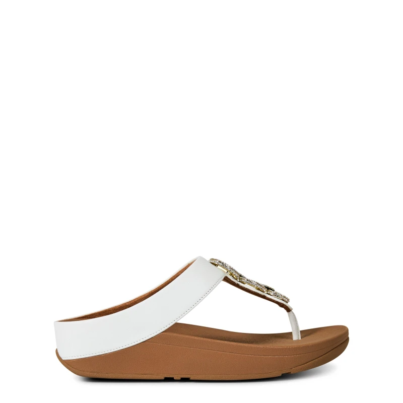 Image of Fitflop Womens Fino Lightweight Flip Flops Urban White female 6 (39)