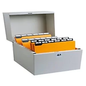 Image of Exacompta Metal Card Index Box 75x125, Grey, Pack of 1