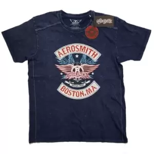 Image of Aerosmith - Boston Pride Unisex XX-Large Snow Wash T-Shirt - Blue